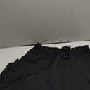 LNX Womens Linen Capri Pants Wide Leg High Waisted Drawstring Casual Cropped Pants with Pockets Black
 XL