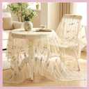 Lounsweer 3 Pcs Wildflower Table Runner 10ft/ 29 Inch x 120 Inch White Embroidery Wildflower Spring Summer Tulle Lace Runner DIY Table Decor for Wedding Party Baby Shower Holiday Dining (Apricot)