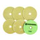 Wet Diamond Polishing Pads - HIGHDRIL 6pcs 4 inch #1500,for Granite Marble Ceramic Artificial Stone Sanding Used on Grinder or Polisher