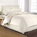 King Duvet Cover by Pure Bamboo, 3 Piece Set, Genuine 100% Organic Viscose Derived from Bamboo, Luxuriously Soft and Cooling, 2 Pillowcases (King, Ivory)