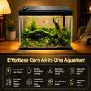 5 Gallon Fish Tank with Auto Feeder, Aquarium Starter Kit with Self Cleaning Filter, Crystal-Clear Glass, 7-Color LED Light, 5-Minute Setup, Vacation-Ready Betta & Goldfish Tank for Desk & Office