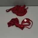 Lilosy Sexy Floral Lace Scallop Underwire Push Up Sheer Lingerie Set Outfits (Medium, Burgundy Red)