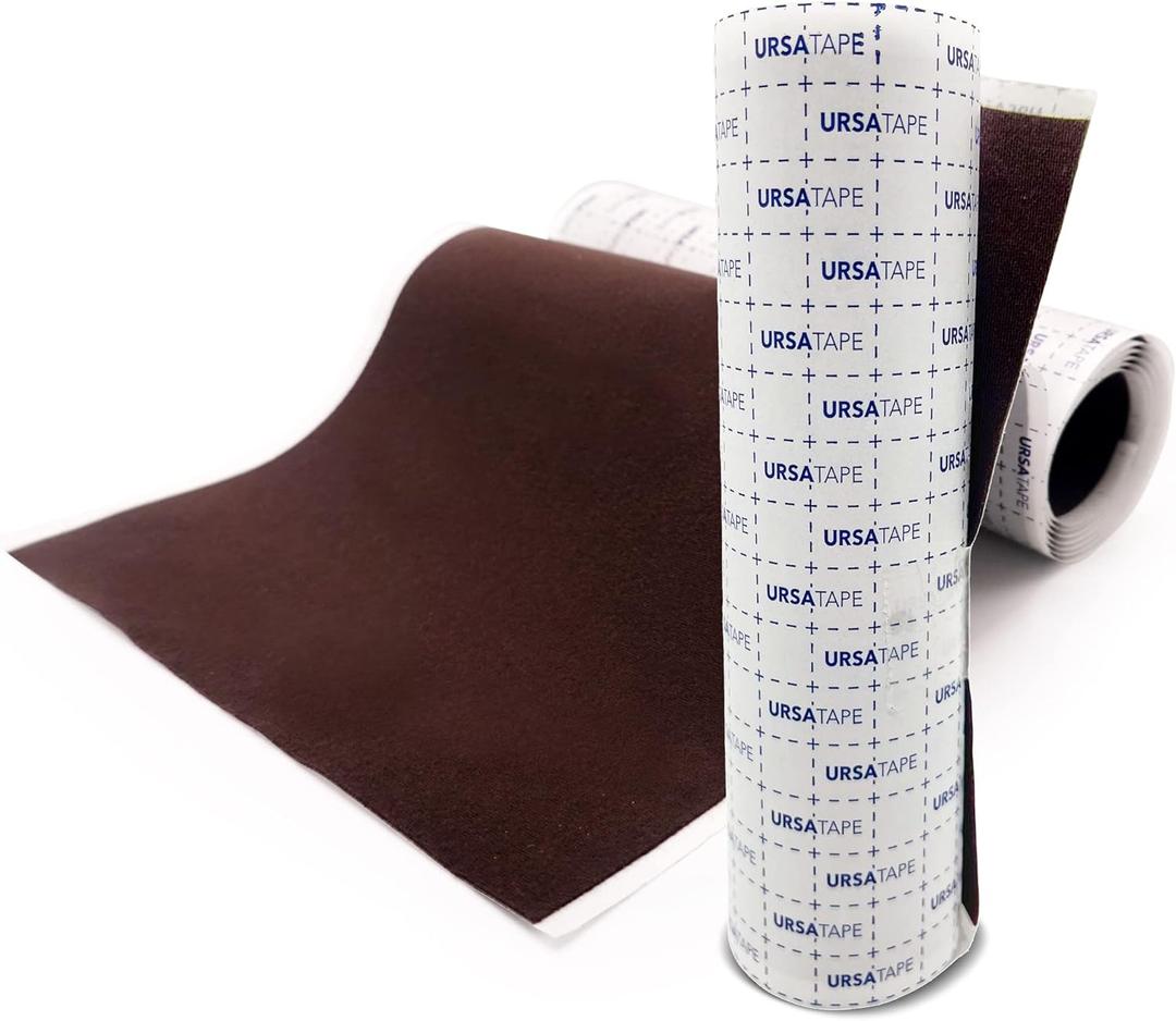 URSA Tape, Stretchy Moleskin Fabric Tape Roll, Heavy-Duty No-Residue Fashion Tape and Body Tape for Fabric, Shoes, Skin and More, Brown, 100x15 Centimeters (39 x 6 inches)