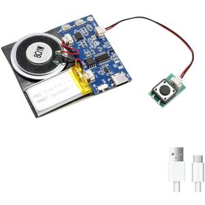 Module - 16MB Push Button Activated Sound Module with Speaker, Type-C Cable, and Easy Recording Capability16 Minutes for Personalized Greetings, DIY Projects, and Holiday Crafts (Blue-1 PC)