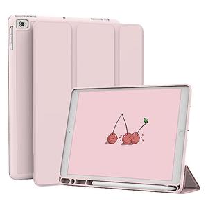 Lornpa Case for iPad mini 5 2019 / iPad mini 4 2015, Mini 3 2 1 - Protective Slim Folio Case with Pencil Holder & Auto Wake/Sleep, Trifold Smart Stand Cover for iPad mini 5/4/3/2/1, Pink