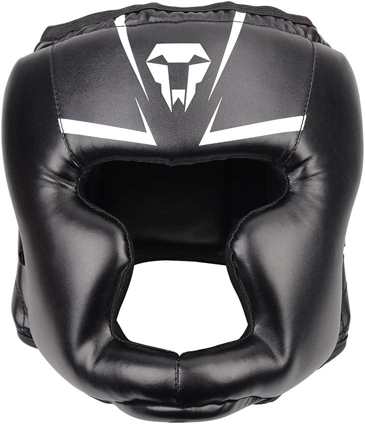 LangRay Boxing Headgear for Kids Adults: MMA Kickboxing Headgear with Mesh, Headgear for Sparring Karate Taekwondo Martial Arts (Small, Black)
