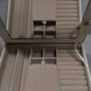 Amearea Jewelry Box Organizer for Women Girls with Mirror, 3-Layer Large Jewelry Storage Case, Synthetic Leather Jewelry Holder Organizer with Removable Tray for Necklaces Earrings Rings, White