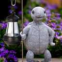 Tiejiajiang Garden Turtle Statue with Solar Lantern - Outdoor Garden Decor for Outside Yard Patio Balcony Lawn Decor - Unique Gardening Gifts for Mom Grandma