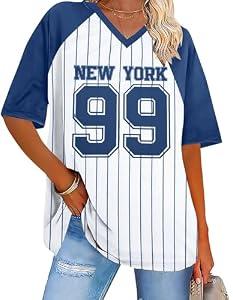Baseball Graphic Shirts for Women Baseball Fan T-Shirts Baseballs Team Tee Game Day Outfits Casual Tops, Medium