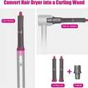 1.2 Inch/30MM Long Hair Curling Iron Barrels for Dyson Airwrap HS01 HS05 Attachment Parts Hair Tool, with Adaptor for Dyson Hair Dryer Converting to Airwrap Styler, 1 Pair