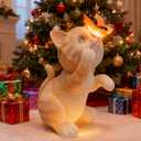 Garden Decor Solar Cat Figurines Cat Lover Gifts with LED Butterfly Lights for Indoor Outdoor Decor for Yard Garden Patio Decor Gifts for Women Grandma Mother's Day Birthday