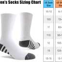 JOYNE 8 Pairs Mens Crew Work Cushion Socks Long Athletic Running Socks Workout Breathable Socks (White)