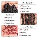 Leeven 8 Inch Burgundy Senegalese Twist with Curly Ends 8 Packs Ombre Red Hanava Twist Crochet Hair Pre Twisted Short Kinky Twsit Pre Looped Synthetic Crochet Braids for Women