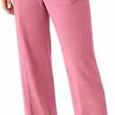 Women’s Work Pants/Office Trousers – High-Waisted, Straight Leg, Stretchy, Breathable, Wrinkle-Resistant Business Casual Work Pants with Pockets, Airport Outfit - Medium, Candy Pink
