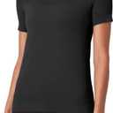 Mondetta Women's Short Sleeve Fitted Active Seamless T-Shirt (Medium, Black)