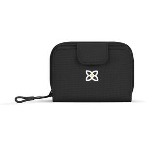 Sherpani Barcelona, Small Nylon Bifold Zipper Pocket Wallet for Women, Travel Bag, RFID Protection (One Size, Raven - Heritage)