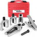 Orion Motor Tech OMT 5-in-1 Ball Joint Separator, Pitman Arm Puller, Tie Rod End Tool Set for Front End Service, Splitter Removal Kit (RD06) (Red Case Silver Puller)