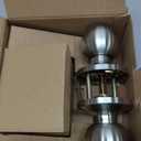 2 Sets All Keyed Same Entry Door Knob and Single Cylinder Deadbolt Combo Set, Round Ball Satin Nickel Exterior Door Knobs with Lock and Keys for Entrance and Front Door