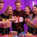 Stocking Stuffers for Teen Boys Cell Phone Stand: 2Pack Purple Green Rock Gesture Phone Stand for Desk with 2Pack Dual Yellow&Pink Mood Cube Gifts for Christmas Adults Men Cool Gadgets Cute Thing