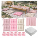 Extra Large Picnic Blanket Set with Tablecloth, 6 Cushions, Table Runner