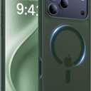 Magnetic for iPhone 17 Pro Case,[Anti-Slip][Compatible with MagSafe][Military Grade Drop Protection] Shockproof Protective Translucent Matte Phone Case for iPhone 17 Pro Case,Forest Green