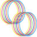 Sratte 6 Pcs Exercise Hoop Detachable Adjustable Plastic Hoops Snap Together Toy Ring Color Playground Toys for Girls and Boys Party Games, Sports, Exercise, Dog Training(28 Inch,Simple Colors)