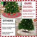 Heavy Duty Christmas Tree Stand Mat 31"/80cm Dia Christmas Tree Mat for Under Tree Silicone Christmas Tree Floor Protector for Preventing Wood Floor from Spills and Scratches, Red