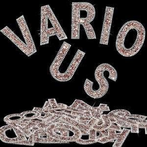WILLBOND 37 Pieces Rhinestone Letter Stickers Large Glitter Alphabet Crystal Number Self Adhesive Bling Stickers Iron on Letters for Art Crafts Clothing DIY Decors(Rose Gold, White,2.56 Inch)