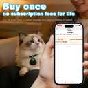 GPS Tracker for Dogs & Cats Waterproof, Lightweight, Mini Real-Time Pet Locator with 1-Year Battery, No Subscription or SIM Required, Track History, iOS & Android Compatible Now 2026