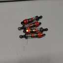 Oiled Shocks Upgraded 66mm/72mm Aluminum Oil Shock Absorber Set for 1/12 1/14 1/16 RC Cars - Compatible with WLtoys 144001, 124019, MJX 16208, HBX & More (Bz-silver-red)