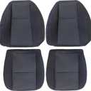 Priprilod Black Cloth Driver & Passenger Side Bottom Replacement Seat Cover & Top Lean Back Compatible with Chevy Silverado 1500 2500HD 3500HD 2007 2008 2009 2010 2011 2012 2013 2014