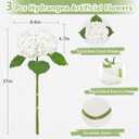 Yastouay 3 Pcs Real Touch Hydrangea Artificial Flowers, 21" White Full Faux Hydrangea Flowers Latex Fake Flowers for Home Decor Party Floral Arrangements Wedding Bouquets Centerpieces Outdoor Decor