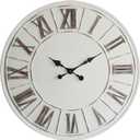 Oversized Farmhouse Wall Clock - 30 inch, Extra Large Decorative Wall Clock for Living Room Decor | Metal Face | Roman Numeral | Battery Operated