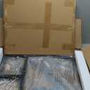 Lauren&Harold 34'' Printer Stand with Power Outlets & USB Ports, 3-Tier Adjustable Rolling Cart, Heavy Duty 150LBS Storage Table with Wheels for Office, Kitchen, Living Room, Grey/Black (Large)