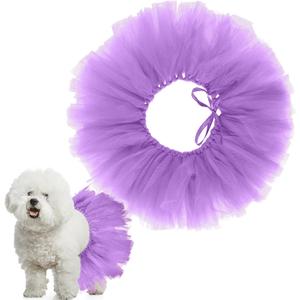 Dog Tutu Tulle Tutu for Dogs Small Large Medium Puppy Dress Ballerina Costume Skirt for Holiday Puppy Cats Bunny Pet Outfit Birthday Wedding Party Photo Prop Supplies(Purple)