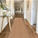 7ft Natural Jute Hallway Runner Rug Non Slip Washable, Rubber Backed Long Indoor Entryway Runner, Absorbent Kitchen Carpet Sink Rug, Camel