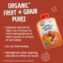 Earth's Best Organic Baby Food Pouches, Fruit and Grain Puree for Babies 6 Months and Older, Organic Apple Peach and Oatmeal Puree, 3.5 oz Resealable Pouch (Pack of 12) (EXP 08/15/27)