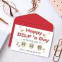 4 x Longkado Funny Scratch DILF's Day Card for Boyfriend Girlfriend, Naughty Father's Day Card for Him Her