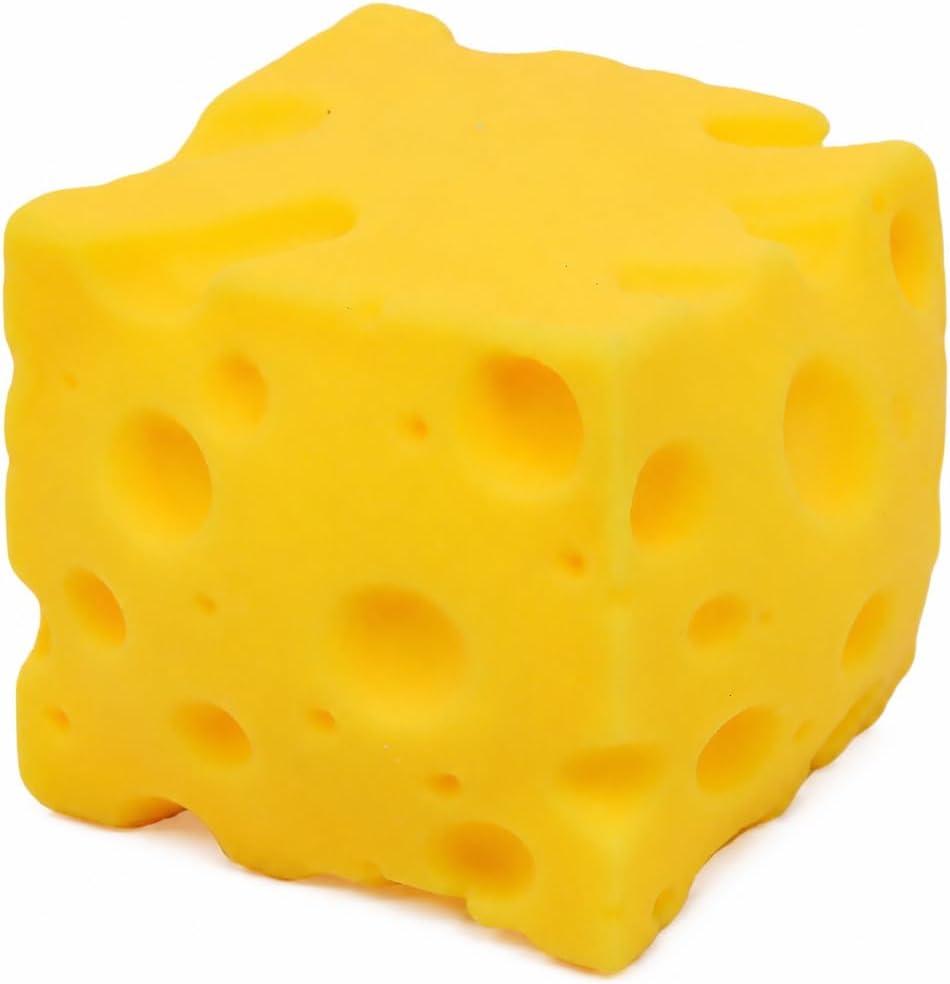 3 x Cheese Squishy Toy, 1 Pack Soft Cheese-Shaped Squeeze Toy for Stress Relief, Big Cheese Squishy, Sensory Fidget Desk Toy for Office, Novelty Gifts for Adults - Yellow 1 Pack, 2.75''