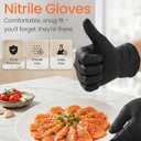 Protectmate 5 Mil Black Nitrile Gloves for Food Prep - Textured Food Prep Gloves - Food Handling Gloves Disposable Latex Free Gloves for Cooking, Catering, Food Service - Medium (Box of 100)
