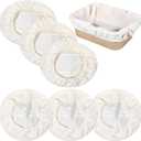 6 Pcs Banneton Liners, Banneton Covers 10 inch Bread Proofing Basket Liner, Reusable Natural Rattan Liners Cloth Sourdough Cover for Bakery Home Baking, 3 Round & 3 Oval Sourdough Proofing Covers
