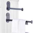 Extendable Magnetic Hanger Holder for Laundry Room, Clothes Hanger Orangizer Rack for Side of Washer or Dryer, Space Saving Laundry Storage, Black Pack of 2