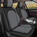 D DISUTOGO Front Seat Covers Fit for Jeep Cherokee 2014-2024 2025 Waterproof Faux Leather Cherokee Car Seat Covers Compatible with Airbag Automotive Seat Protector (2 Front Seats, Black & Grey)