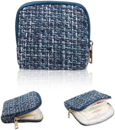 Stratalife Travel Jewelry Case - Portable Jewelry Pouches for Bracelets Necklace Rings, Healing Crystal Storage Bag Earring Organizer with Zipper Gift for Women, Navy Blue