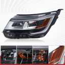 Pair W/O LED Module Chrome Bezel LED Headlights Assembly Compatible with 2016-2019 Ford Explorer Sport/Limited/XLT/Platinum 7-PIN FB5-Z130-08N FB5-Z130-08B FO2518130