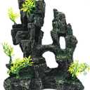 Aquarium Decor - Fish Tank Decorations with Mountain View Stone Ornament, Ideal for Betta, Snails, Turtle, Hiding, Climbing, Exploring, Landscaping, Aquascaping (Hill 03)