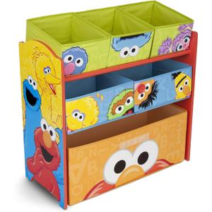 Sesame Street 6 Bin Design and Store Toy Organizer by Delta Children, 24.61”L x 11.81”W x 26.57”H 