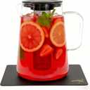 Glass Pitcher with Lid,3 Liter 101oz Glass Water Pitcher,Cold/Hot water jug, Iced Tea Pitcher, Large Jug for Coffee, Juice and Homemade Beverage
