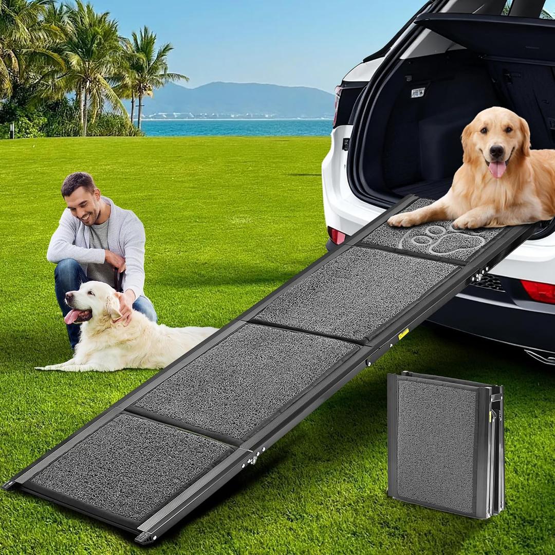 Dog Ramp for Large Dogs, Extra Long 71" & 17.3" Wide Folding Dog Ramp for High SUV & Truck, Portable Non-Slip Pet Ramp for Car, Supports 250 lbs