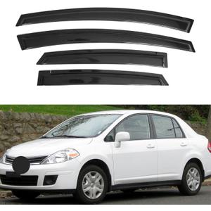 IG Window Visors Fit for 2007-2011 Nissan Versa Sedan, Out-Channel Rain Guards Vent Wind Deflectors 4PC, Car Accessories for 2007-2012 Nissan Versa Hatchback